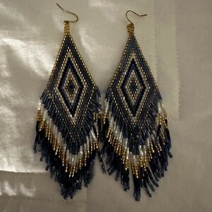 Beaded earrings.